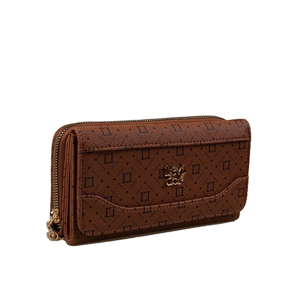 Levidor Taba  Geniş Boy Kadın Monogram Cüzdan