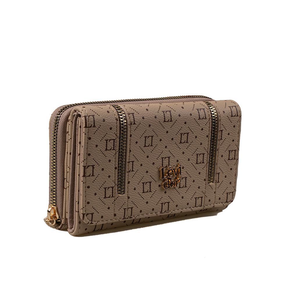Levidor Vizon  Fermuar Detaylı Monogram Kadın Cüzdan