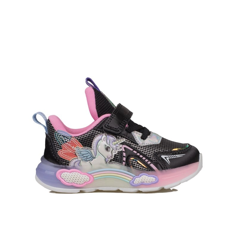Pepino Siyah  Kız Çocuk Patik Işıklı Cırtlı Sneaker 