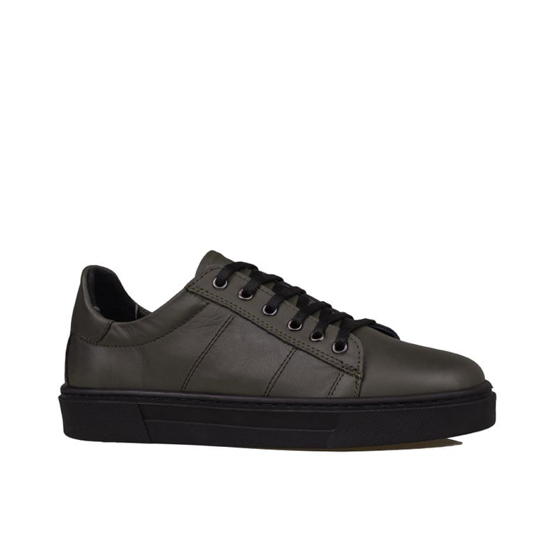 Slayka Haki  Unisex Hakiki Deri Sneaker