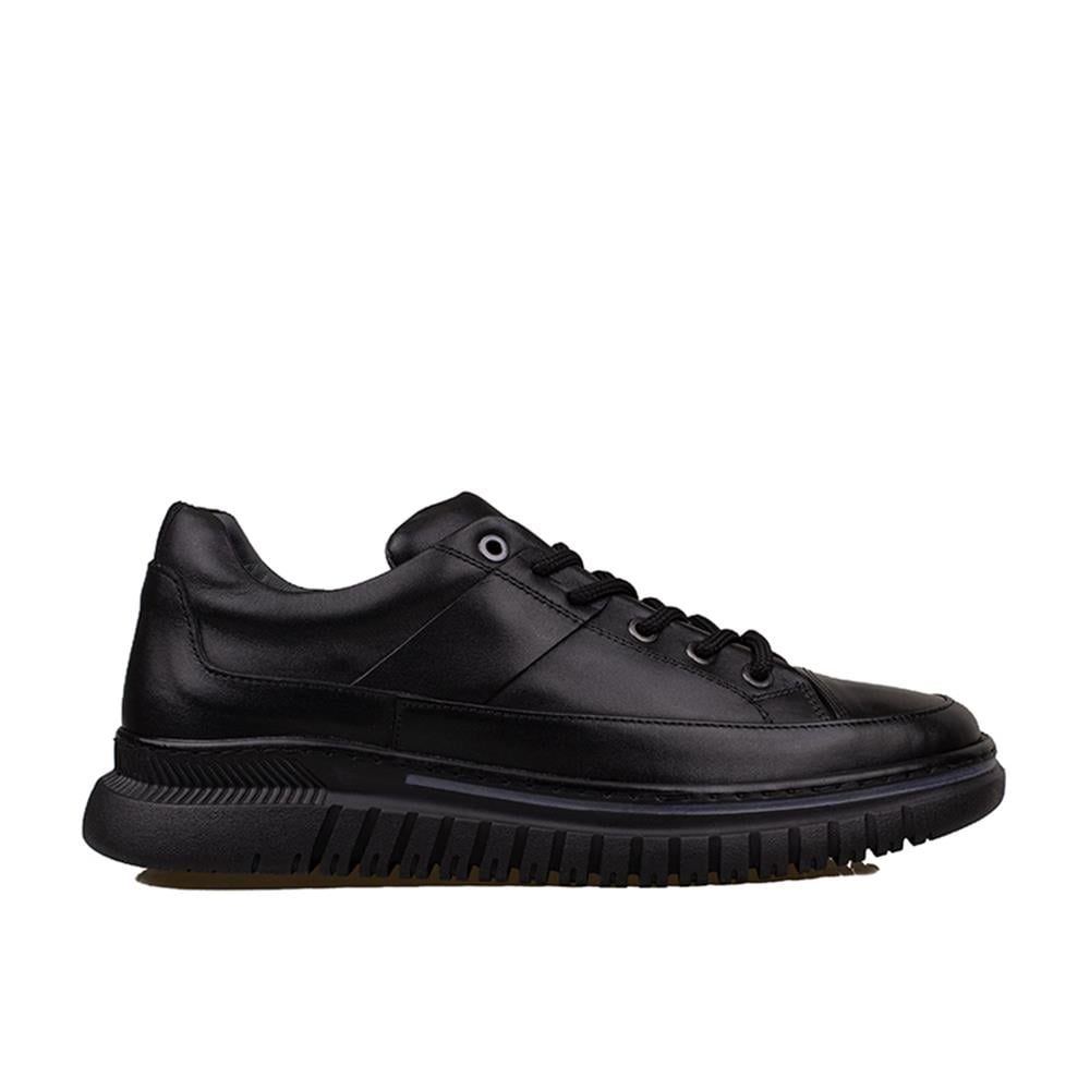 Slayka Siyah  Charisma Leather Erkek Bağcıklı Casual Ayakkabı