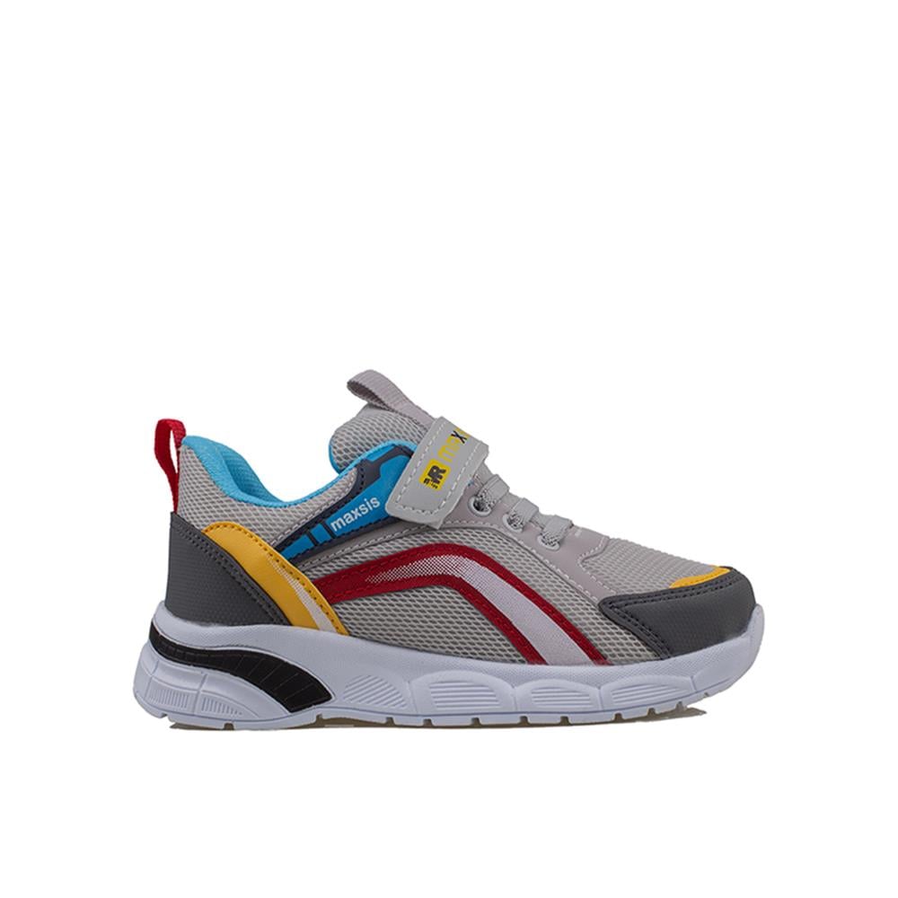 Trend Adımlar Gri  Cırt Cırtlı Unisex Çocuk Spor Ayakkabı
