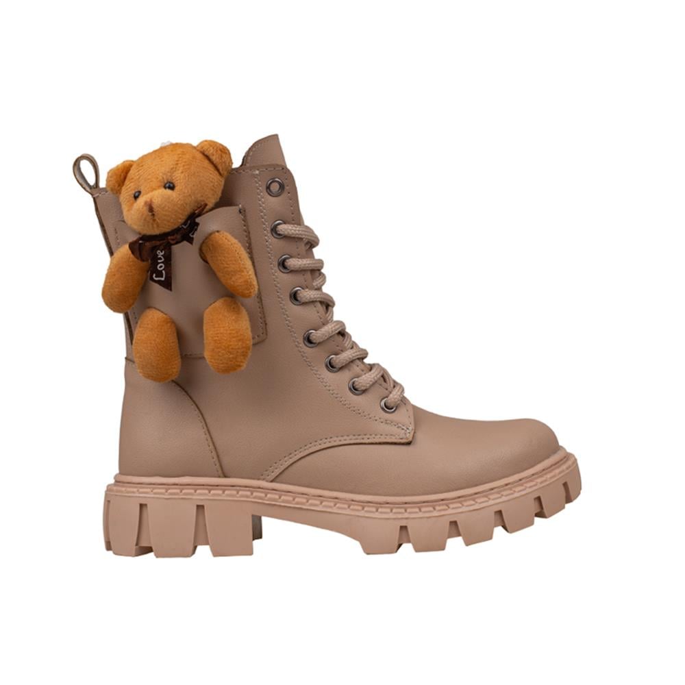Trend Adımlar Krem  Cute Bear Kız Çocuk Postal Bot