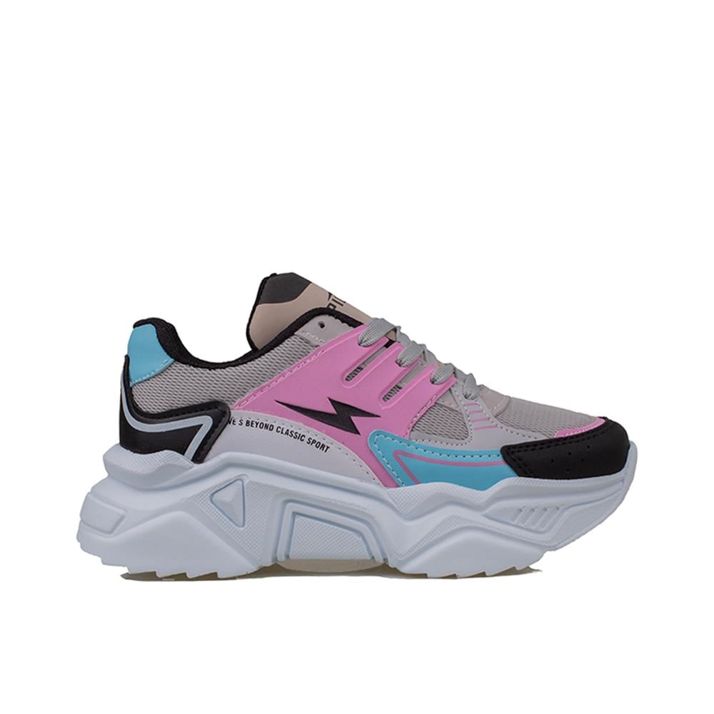 Trend Adımlar Pembe  Enerjik Kalın Taban Kadın Sneaker