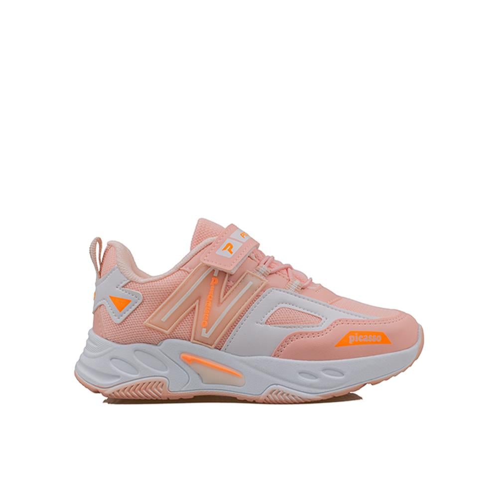 Trend Adımlar Pudra  Renkli Dokulu Unisex Çocuk New Force Spor Ayakkabı