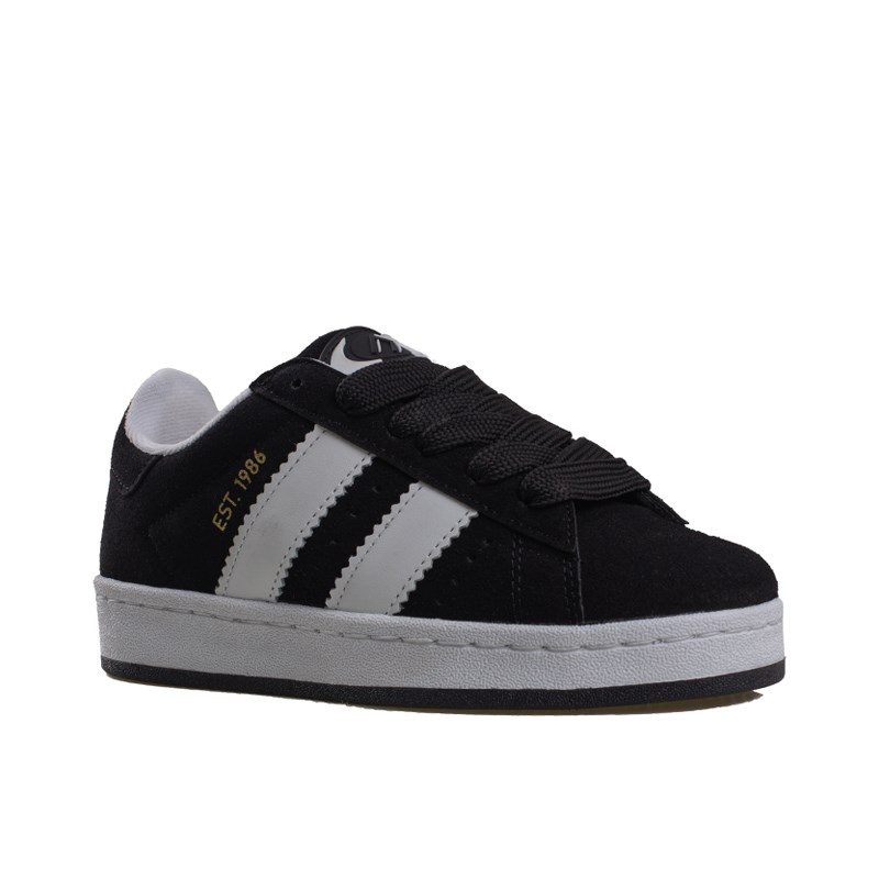 Trend Adımlar Siyah  Düz Çizgili Tarz Unisex Sneaker