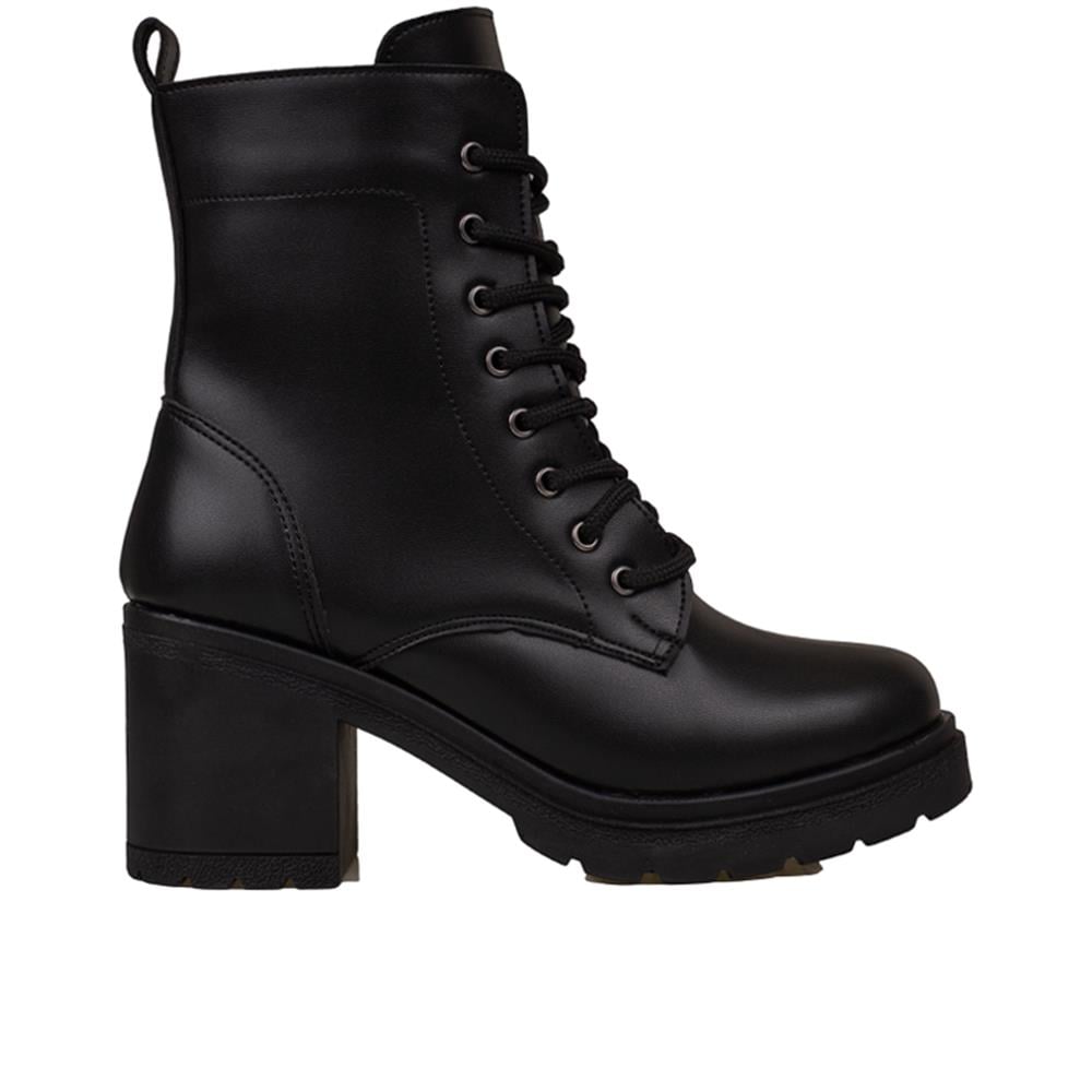 Trend Adımlar Siyah  Kadın Kalın Taban Klasik Tarz Casual Bot