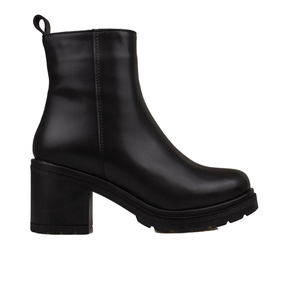 Trend Adımlar Siyah  Kadın Kalın Taban Klasik Tarz Bağcıksız Casual Bot