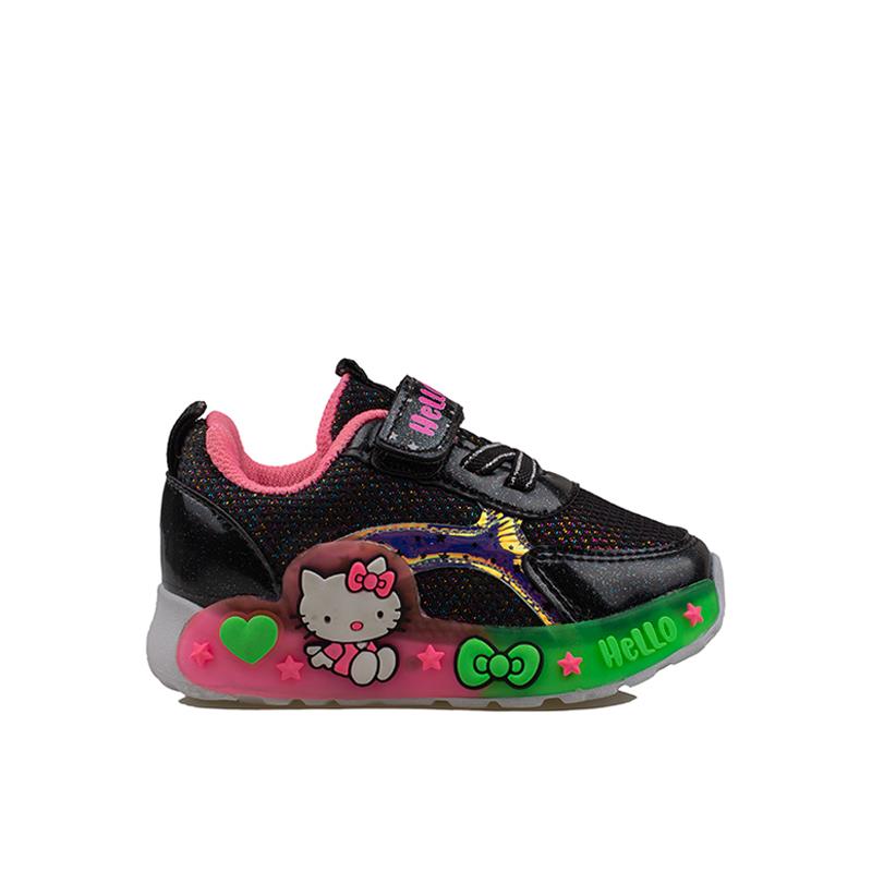 Trend Adımlar Siyah  Kız Çocuk Işıklı Bebe Sneaker
