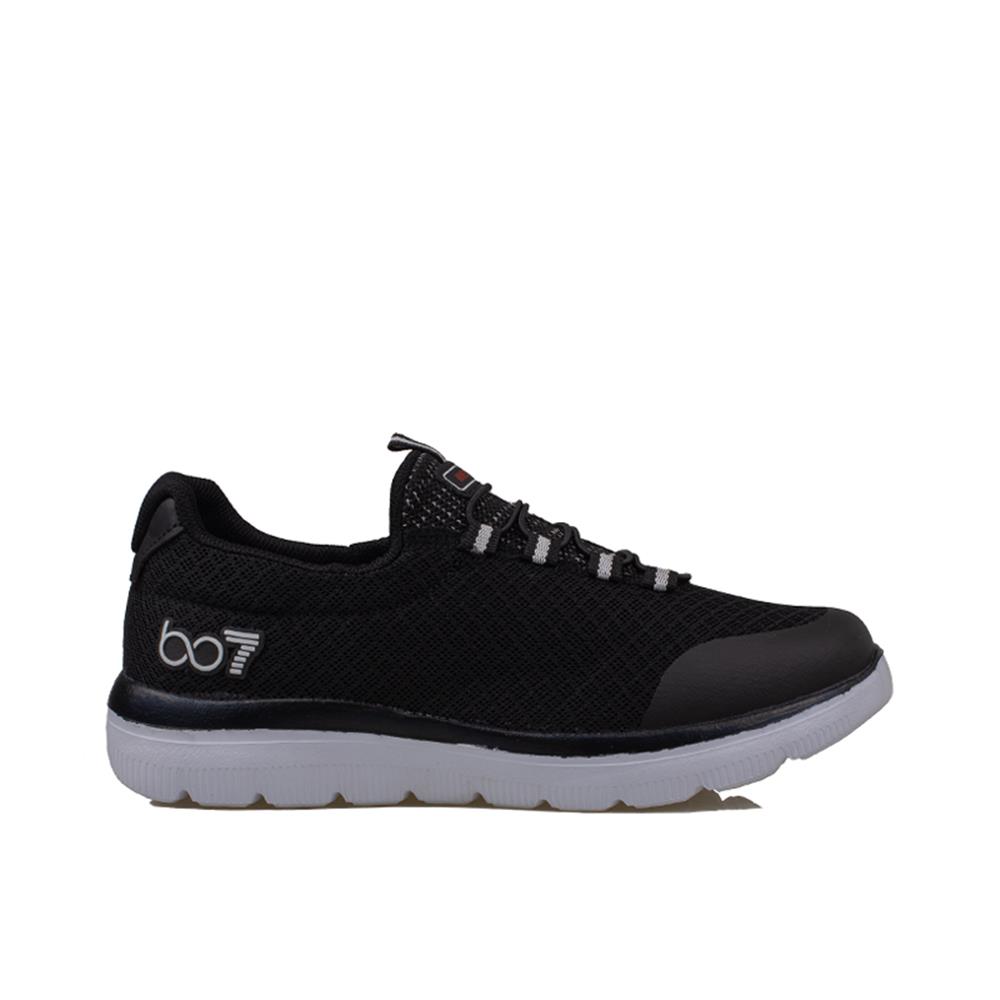 Trend Adımlar Siyah  Lastikli Memory Foam Unisex Sneaker