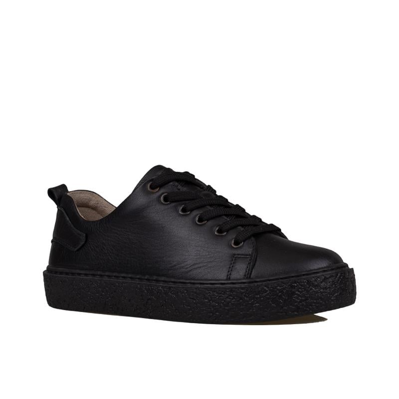 Trend Adımlar Siyah Mat  Opi Hakiki Deri Kadın Sneaker