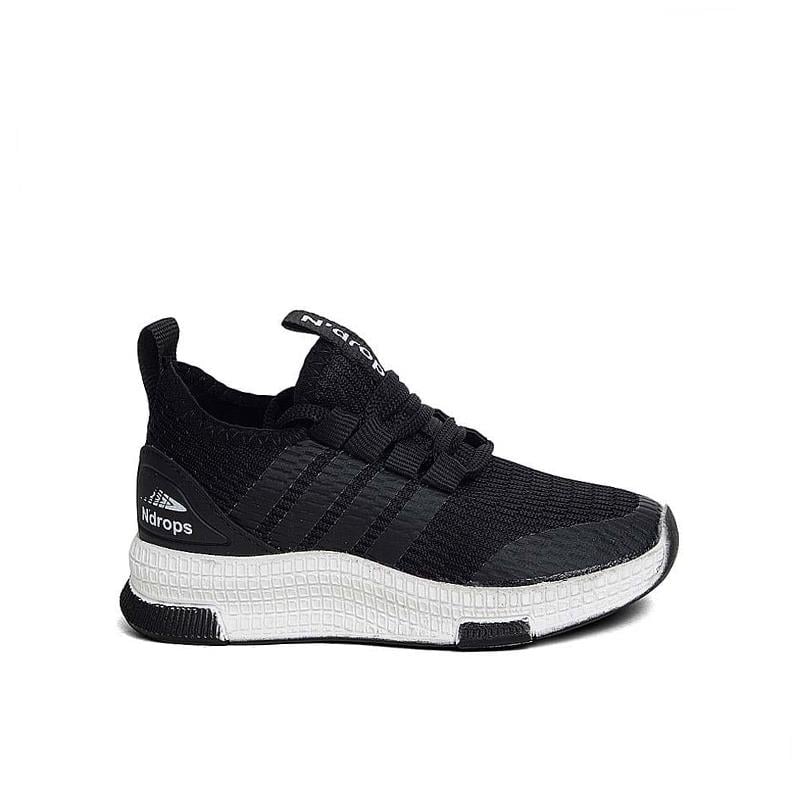 Trend Adımlar Siyah  Unisex Patik Lastikli Çocuk Spor Ayakkab