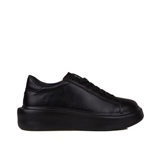 Lufian Siyah  Grace Kalın Taban Deri Sneaker
