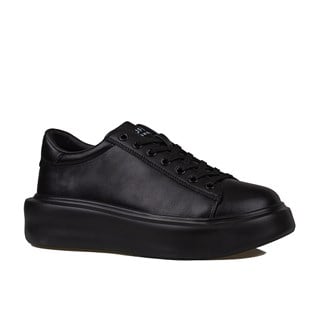 Lufian Siyah Mat  Gage Erkek Deri Sneaker Ayakkabı
