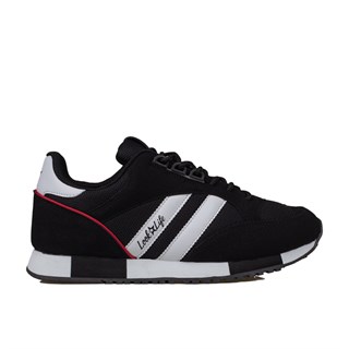 M2S Siyah  Rahat Kaymaz Taban Bağcıklı Spor Ayakkabı