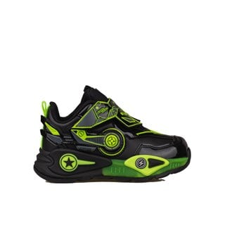 Pepino Siyah  Erkek Çocuk Işıklı  Neon Detaylı Patik Sneaker