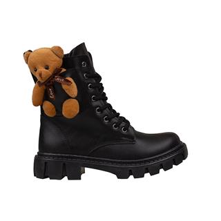 Trend Adımlar Siyah  Cute Bear Kız Çocuk Postal Bot