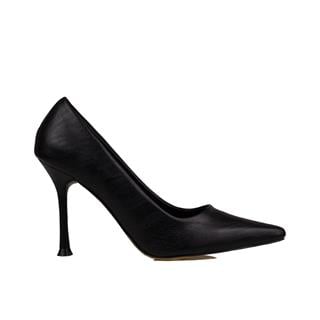 Trend Adımlar Siyah  Kadın Düz Deri Stiletto