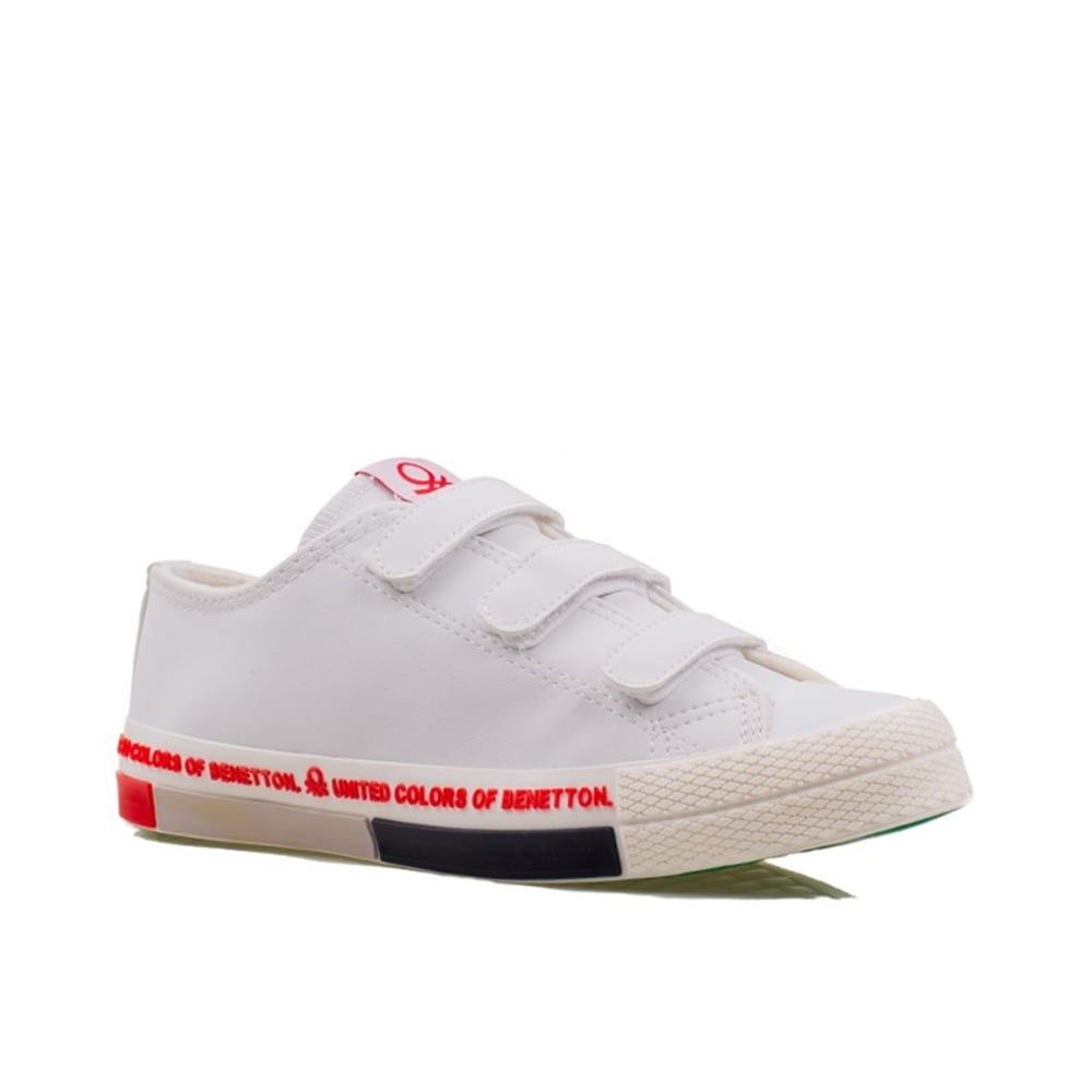 Benetton Beyaz Unisex Cırtlı Mevsimlik Sneaker