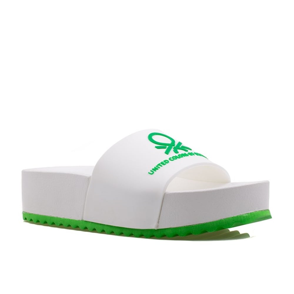 Benetton Beyaz Unisex Tek Bant Terlik BN 1126