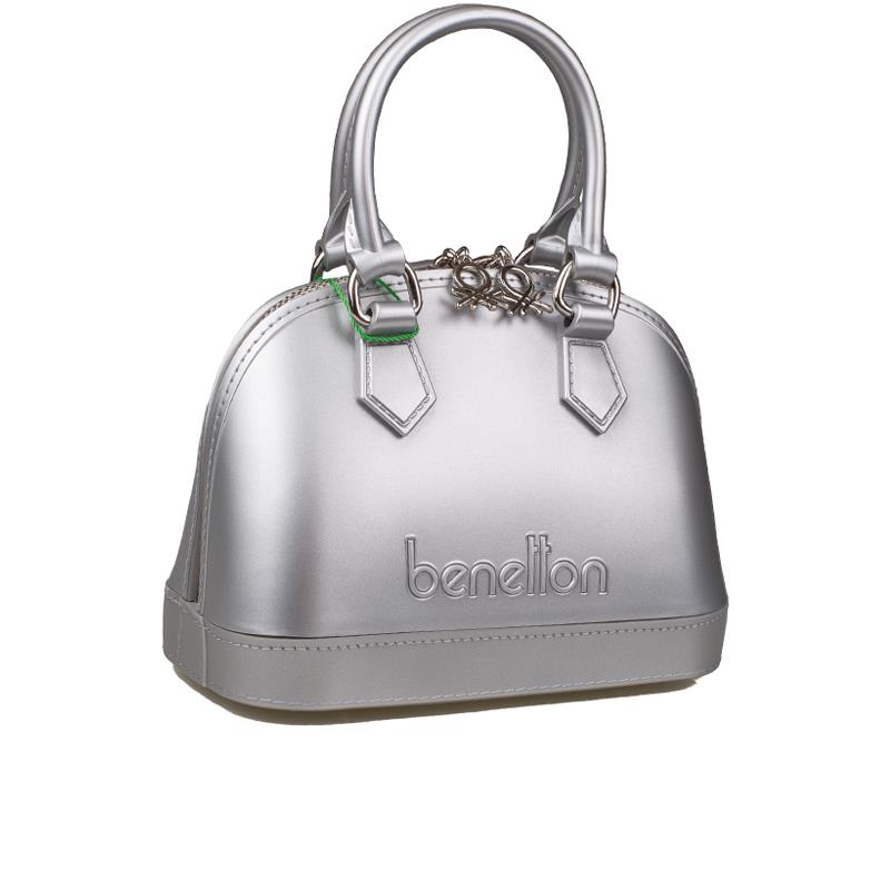 Benetton Gümüş  Mini Boy Melissa Kadın El Çantası BNT 1449