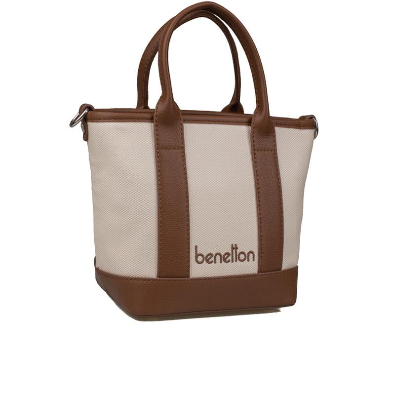 Benetton Kahverengi  Kadın Cotton Hasır El Çantası BNT 1539