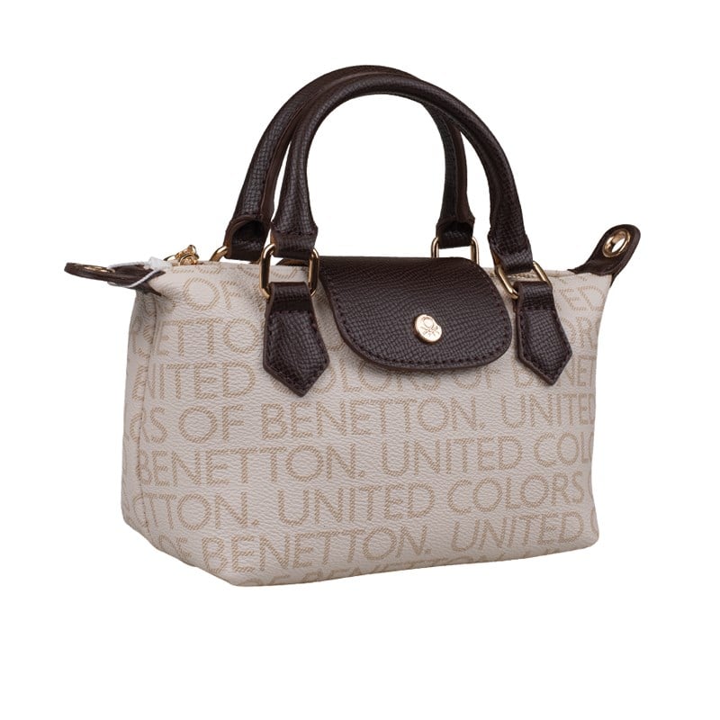 Benetton Kahverengi  Kadın Monogram Çapraz Çanta BNT 1833