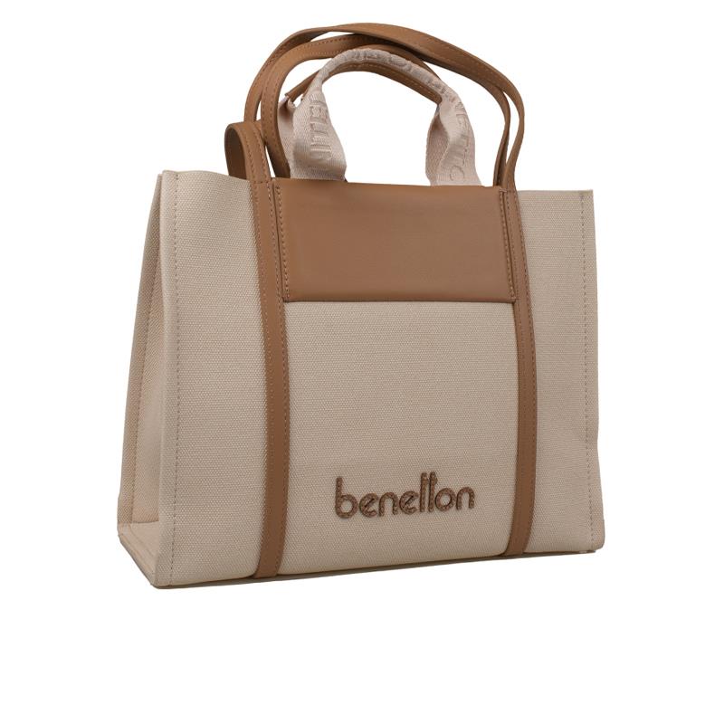 Benetton Krem  Print Kadın Çok Yönlü Çanta BNT 1532