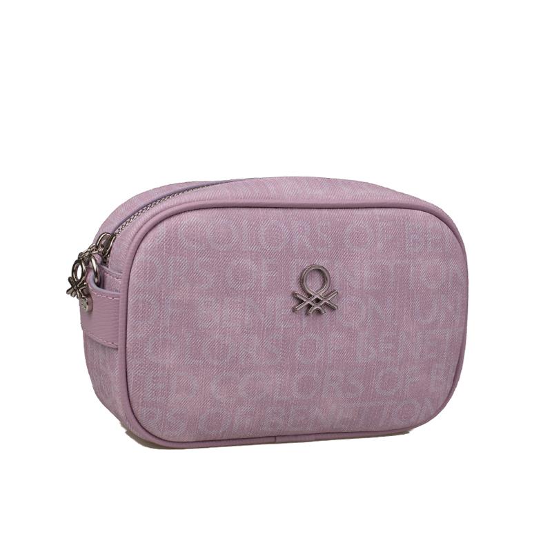 Benetton Lila  Kadın Monogram Eskitme Mini Çapraz Çanta BNT 1537