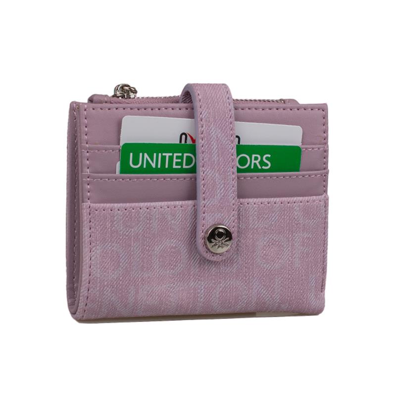 Benetton Lila  Monogram Eskitme Kadın Küçük Kartlık BNT 1309