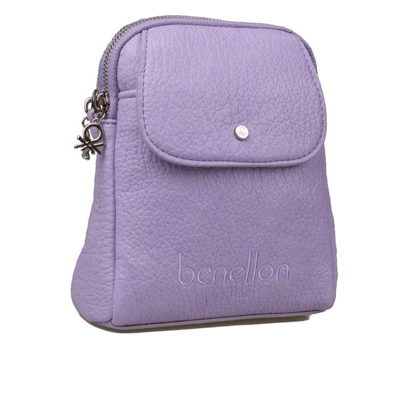 Benetton Lila  Soft Line Deri Kadın Kol Çantası BNT 1479