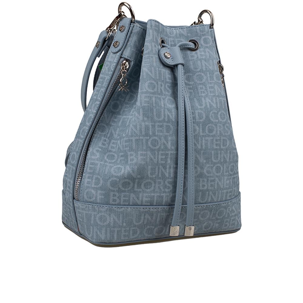 Benetton Mavi  Monogram Eskitme Kadın Kol Çantası BNT 1313