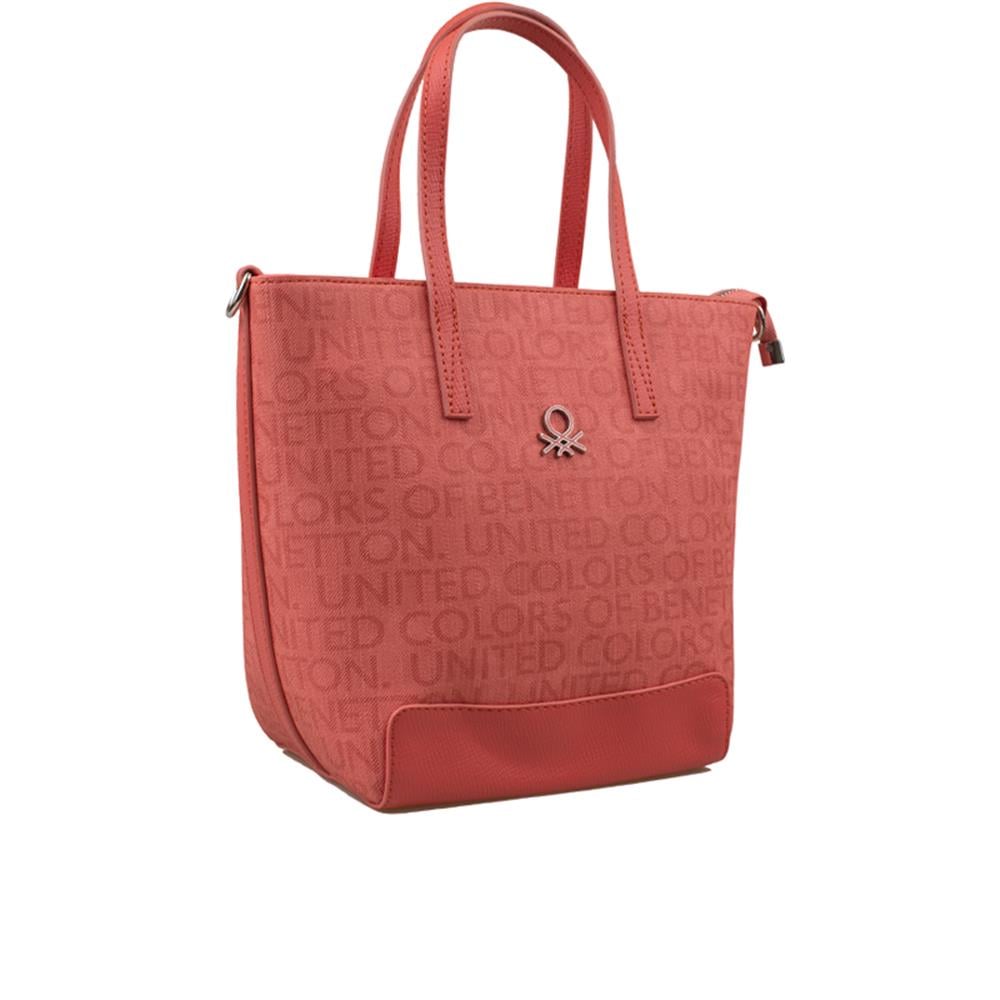 Benetton Mercan  Monogram Eskitme Kadın El Çantası BNT 1331