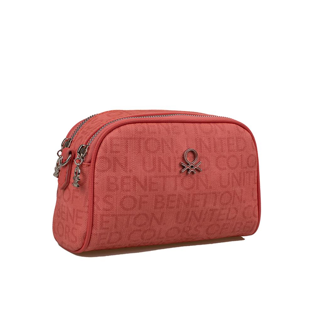 Benetton Mercan  Monogram Eskitme Kadın Çapraz Çanta BNT 1278