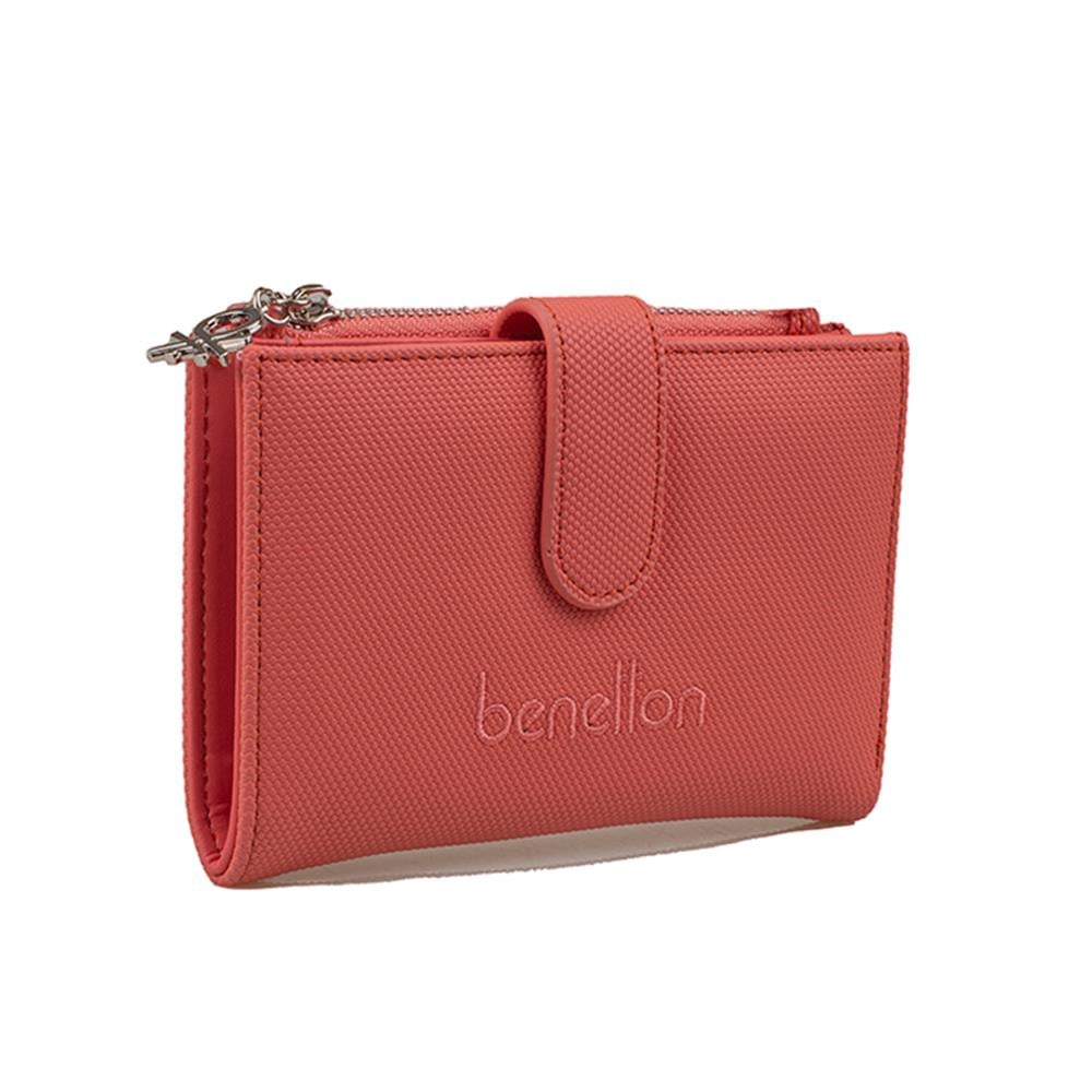 Benetton Mercan  Nano Orta Boy Kartlık Kadın Cüzdan BNT 1300