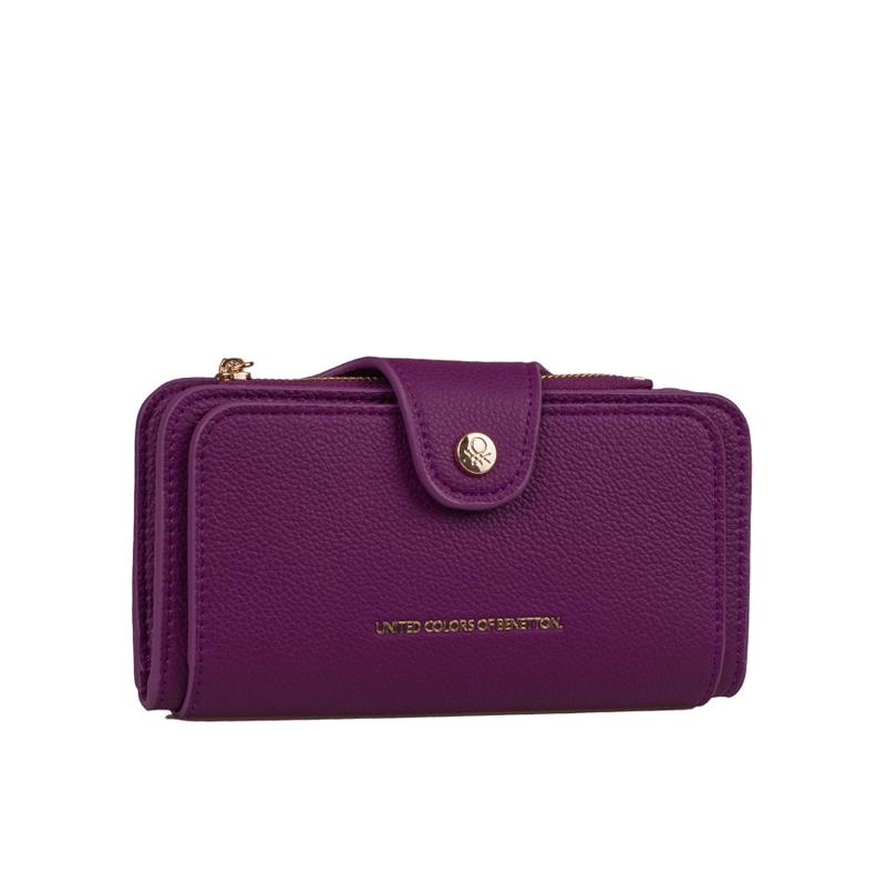 Benetton Mürdüm  Sofline Kadın Deri Geniş Cüzdan BNT 1443