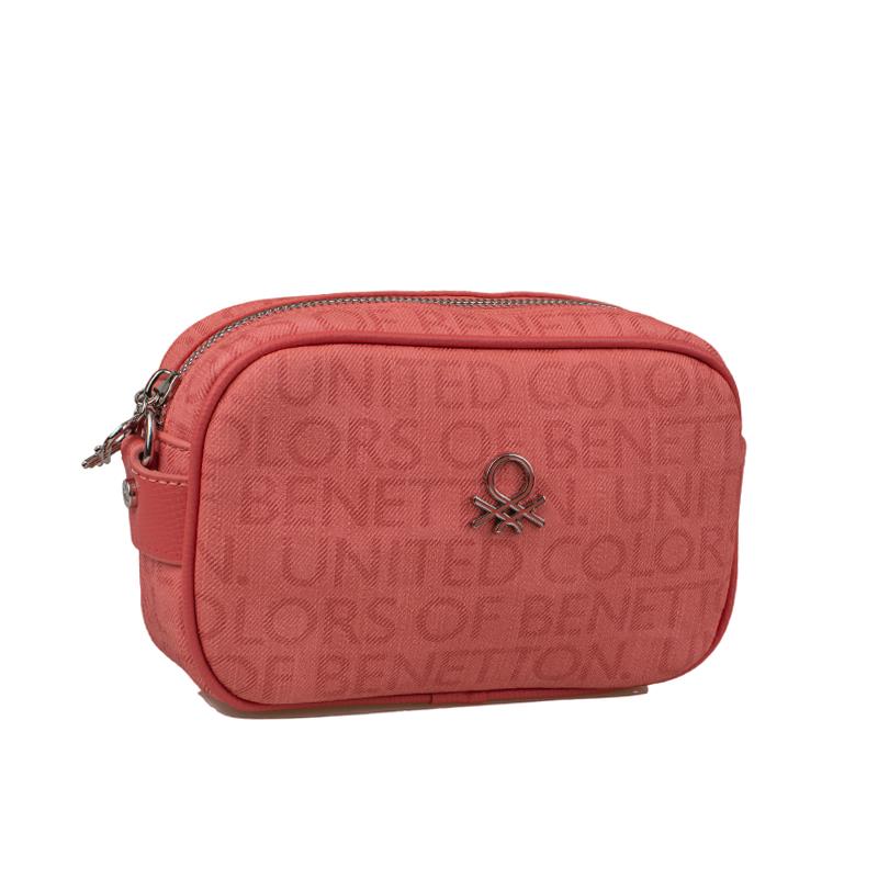 Benetton Nar Çiçeği  Kadın Monogram Eskitme Mini Çapraz Çanta BNT 1537