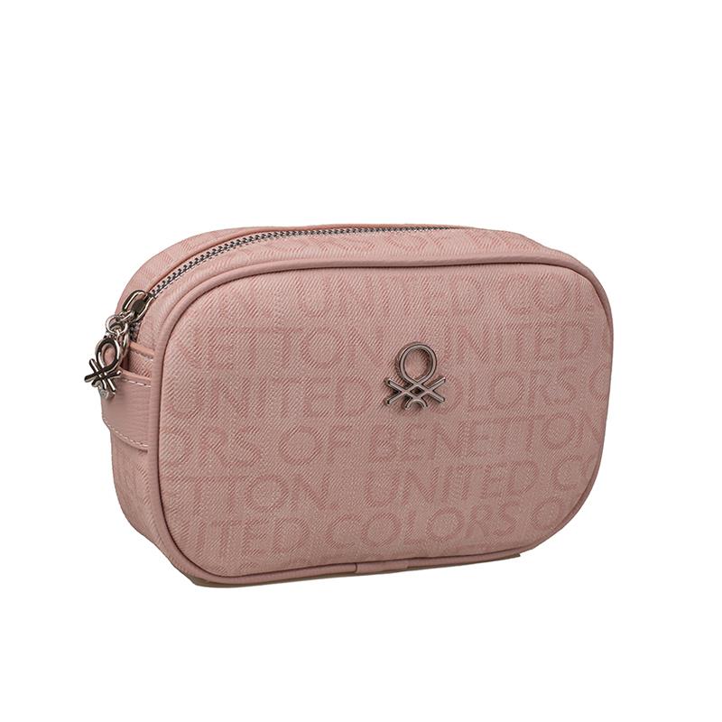 Benetton Pudra  Kadın Monogram Eskitme Mini Çapraz Çanta BNT 1537