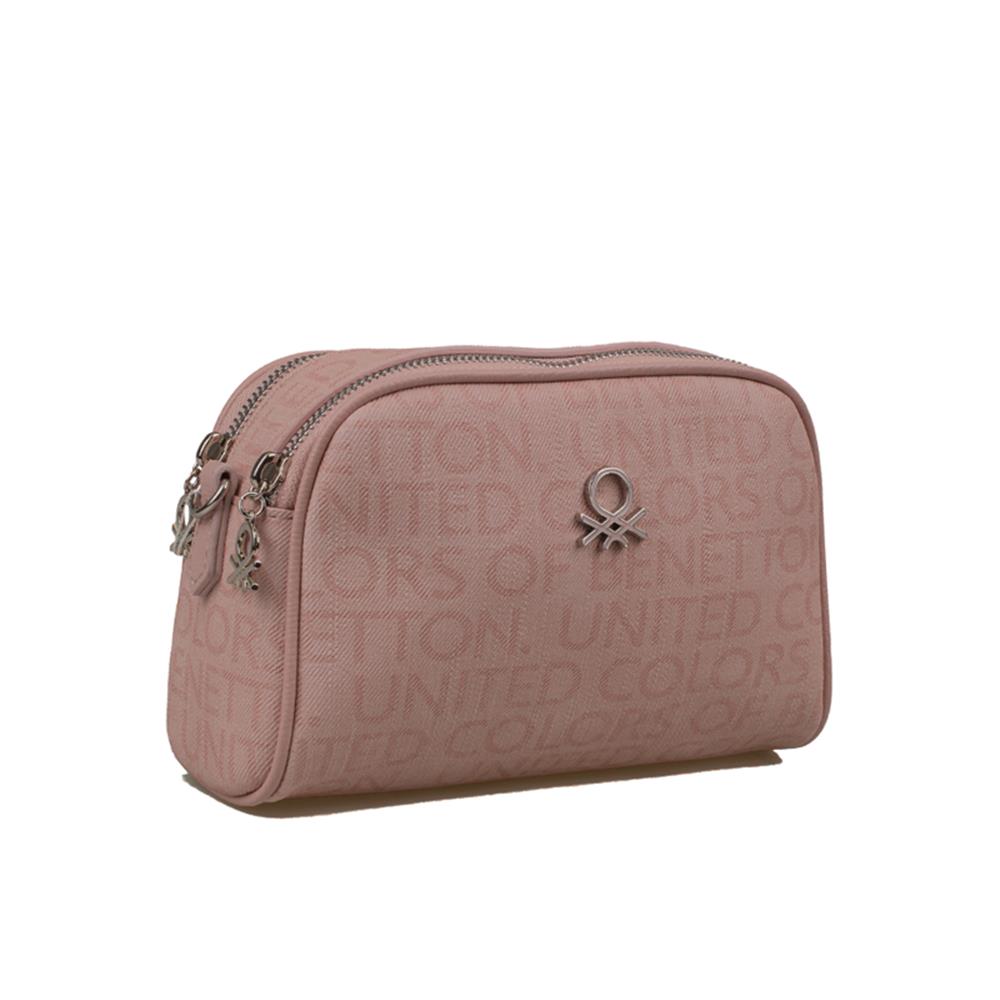 Benetton Pudra  Monogram Eskitme Kadın Çapraz Çanta BNT 1278