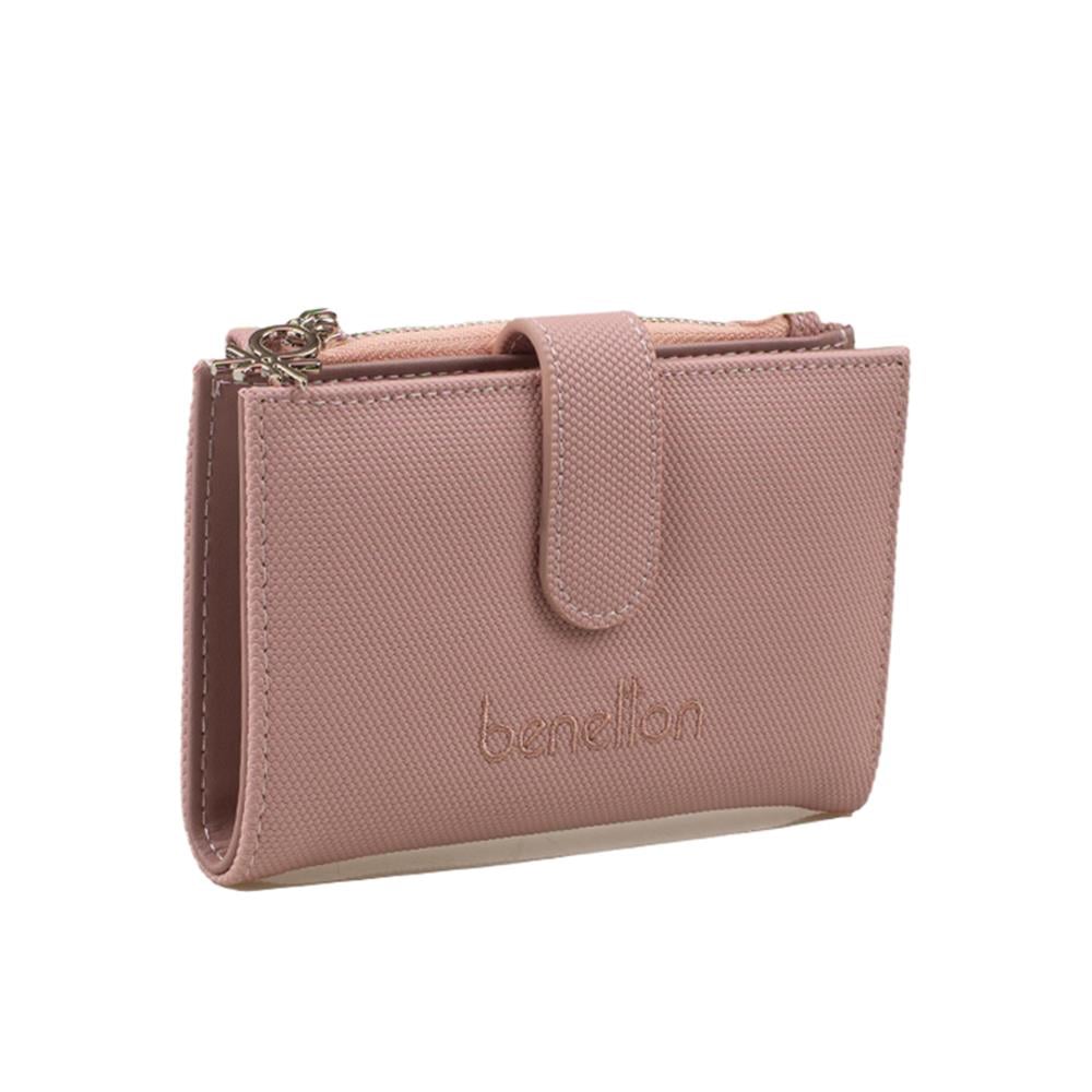 Benetton Pudra  Nano Orta Boy Kartlık Kadın Cüzdan BNT 1300