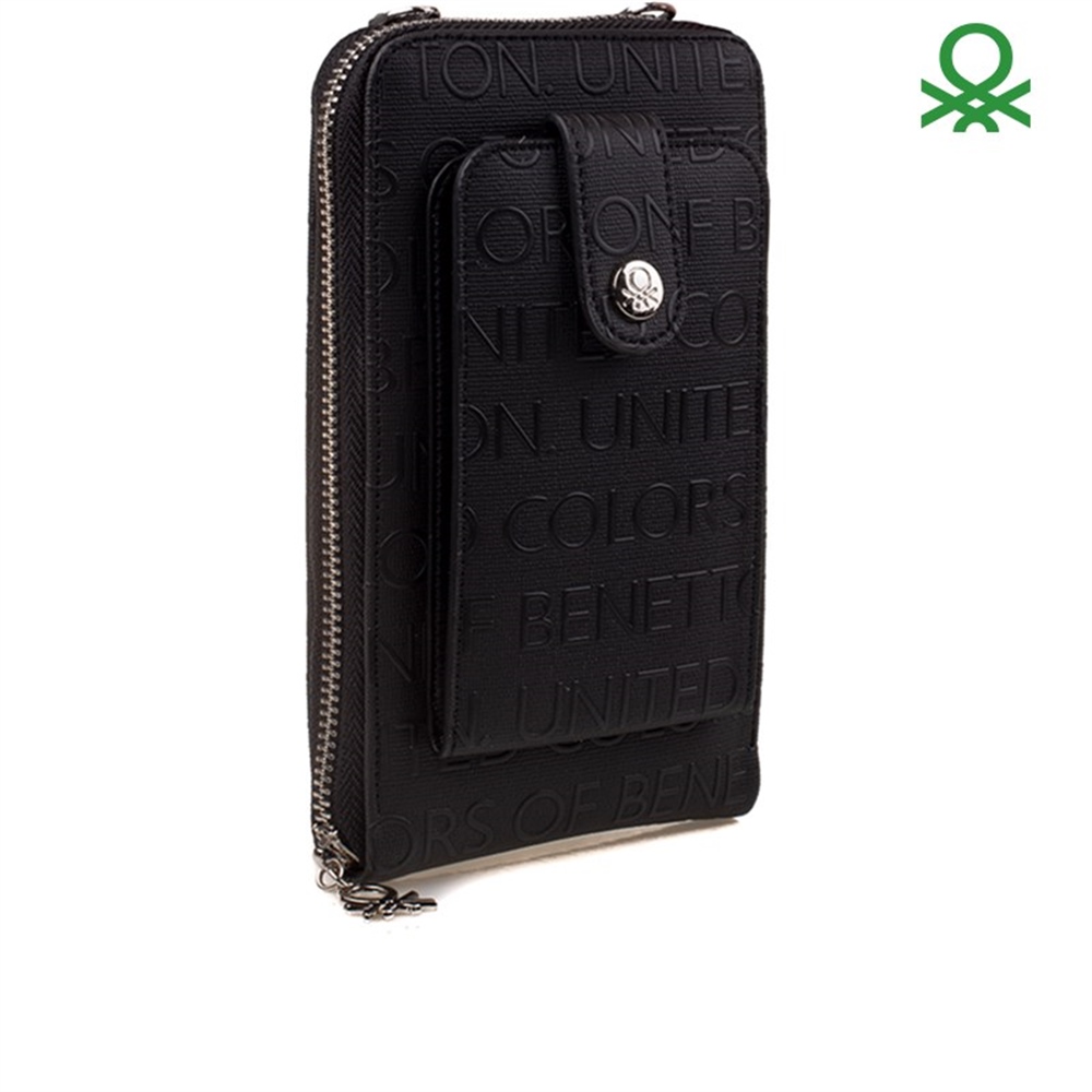 Benetton Siyah Kadın Çapraz Askılı Küçük Çanta BNT 779