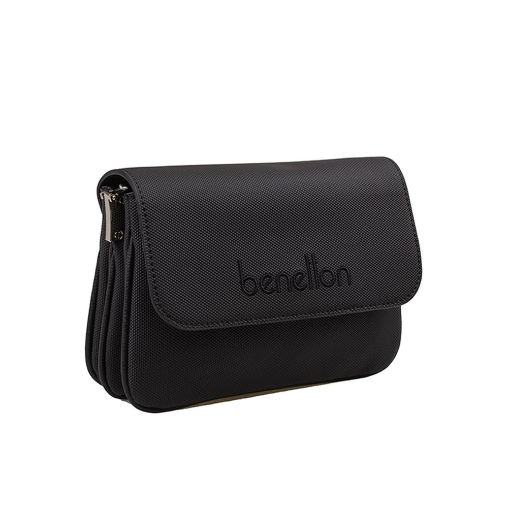 Benetton Siyah  Nano Kadın Çapraz Küçük Boy Çanta BNT 1366