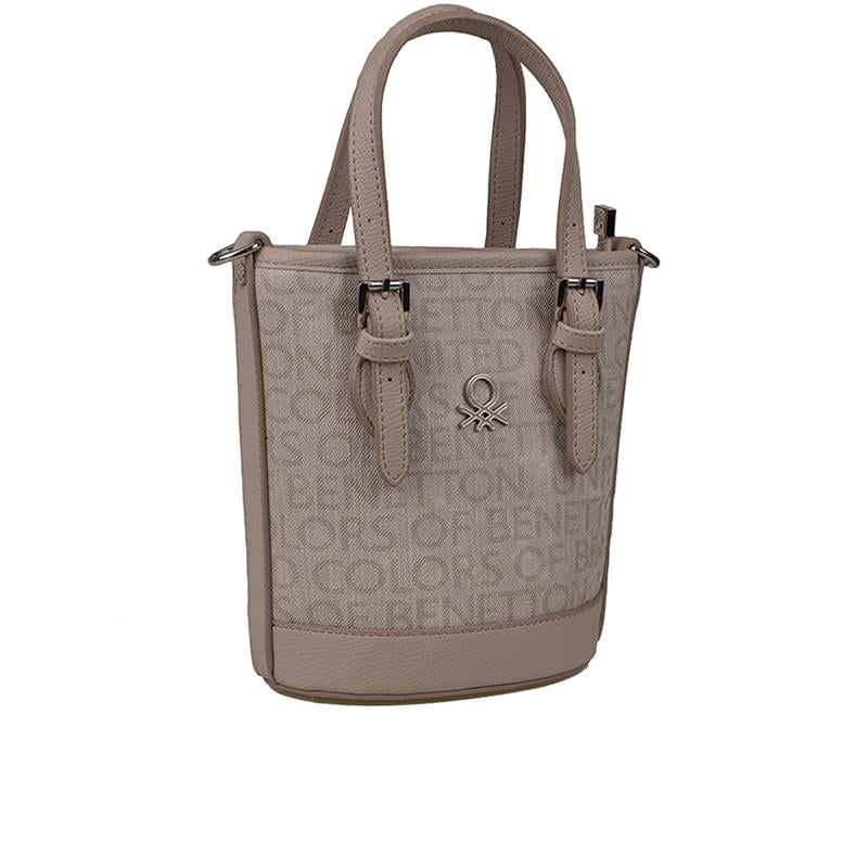 Benetton Taş  Monogram Eskitme Kadın Küçük El Çantası BNT 1329