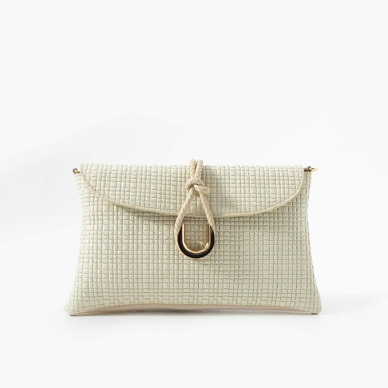 Jacquline Bej  Heryn Hasır Kadın Clutch ve Omuz Çantası
