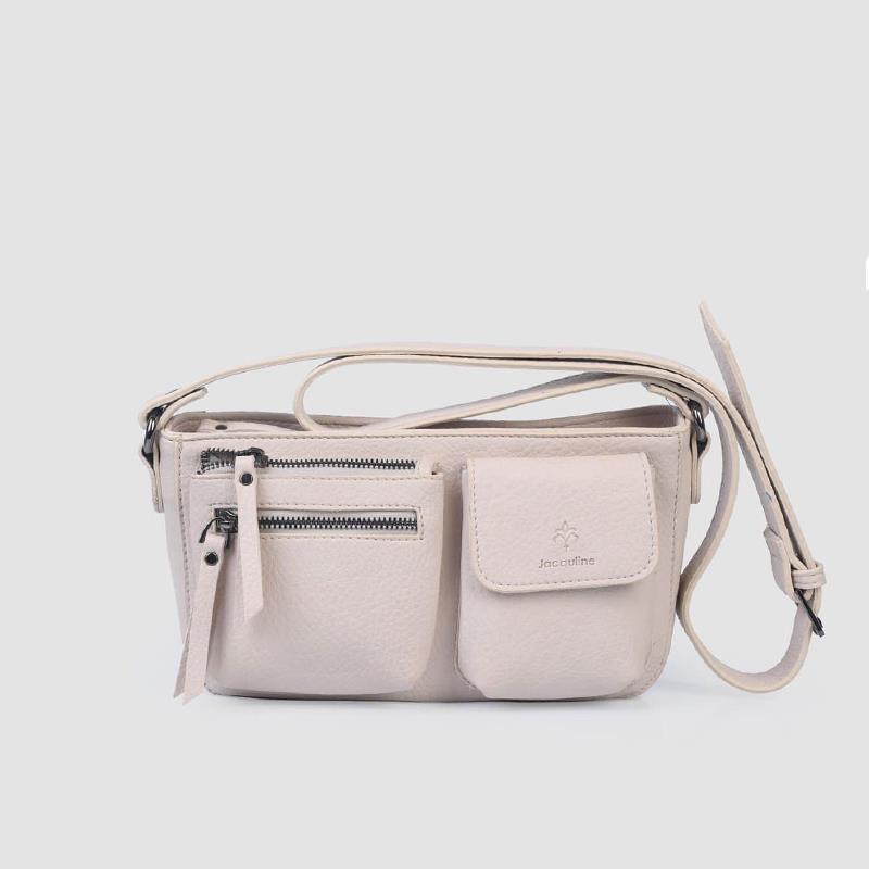 Jacquline Krem  Uokrea Deri Kadın Çapraz Çanta