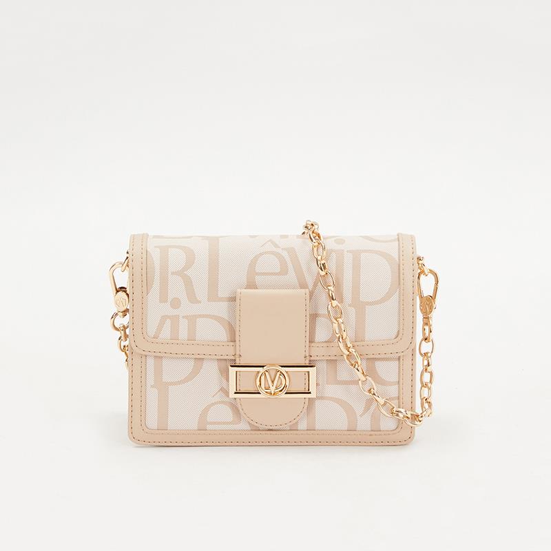 Levidor Krem  Çift Askılı Kadın Premium Çapraz Çanta