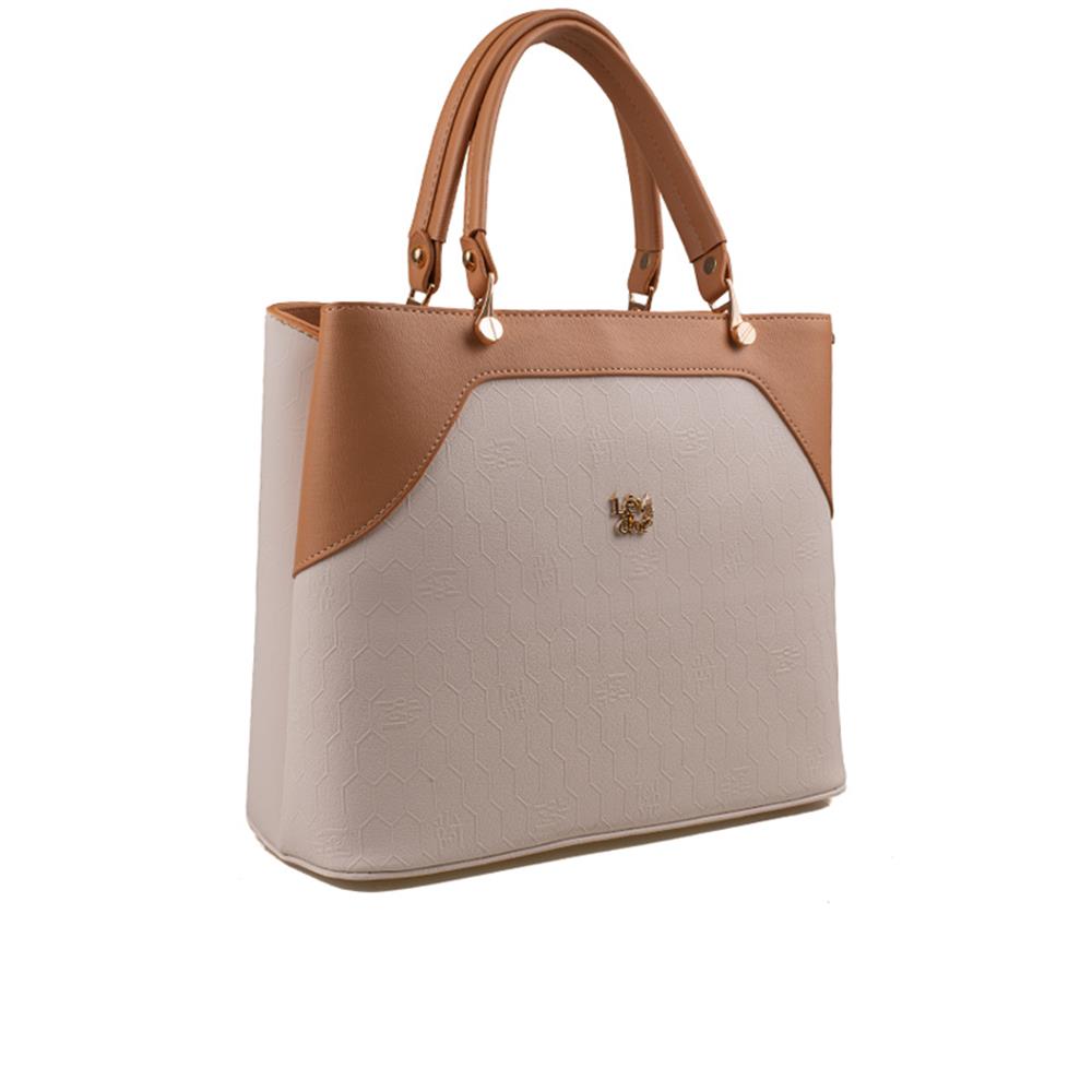Levidor Krem  Taba Monogram Kadın El Çantası