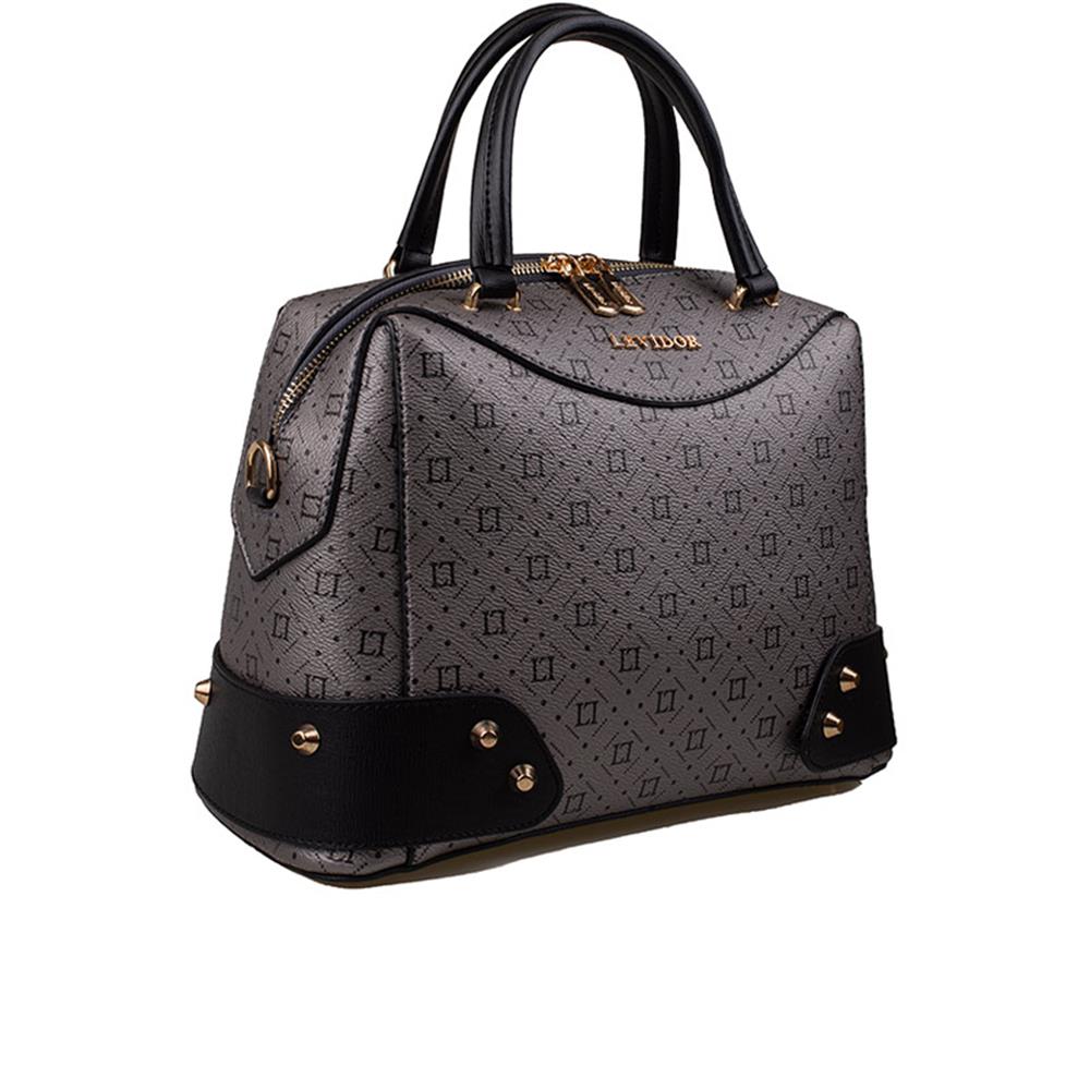 Levidor Platin  Baskılı Kadın Casual El Çantası