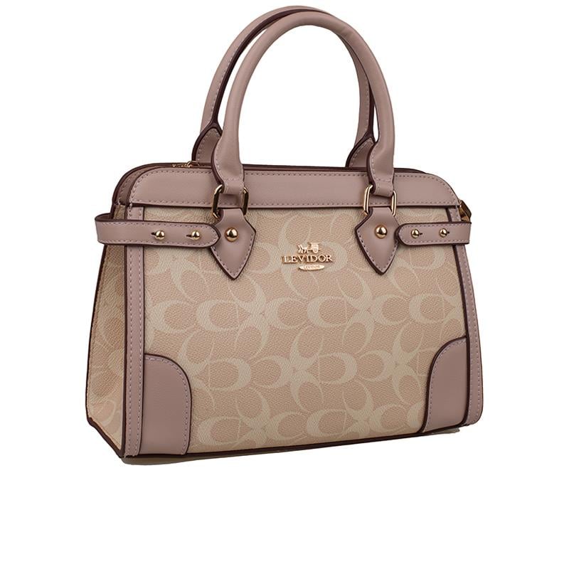 Levidor Pudra  Kadın Deri Baskılı El Çantası