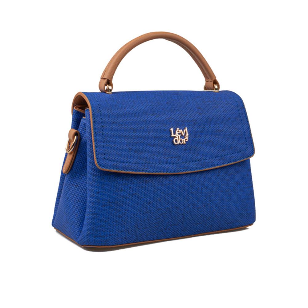 Levidor Saks Mavi  Taba Kadın Casual El Çantası